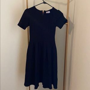 Lularoe black dress with rose gold zipper
